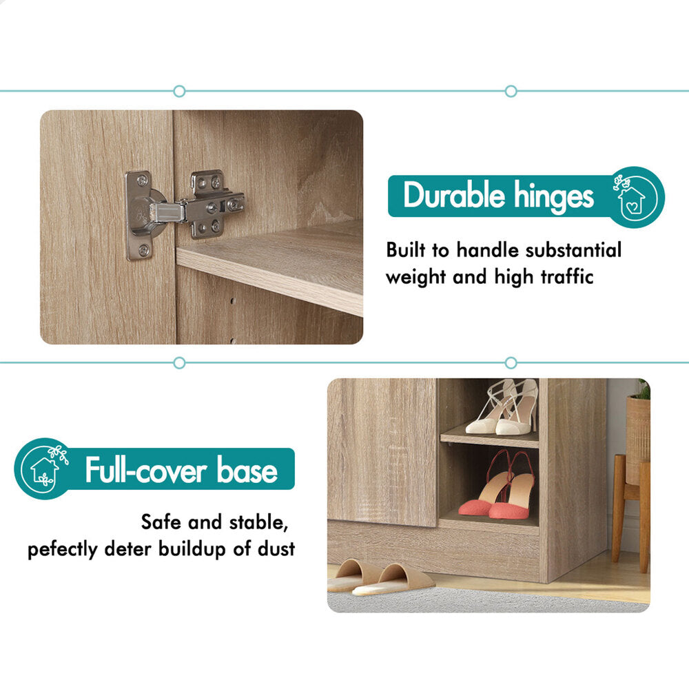 ALFORDSON Shoe Cabinet Storage Rack 21 Pairs Wood