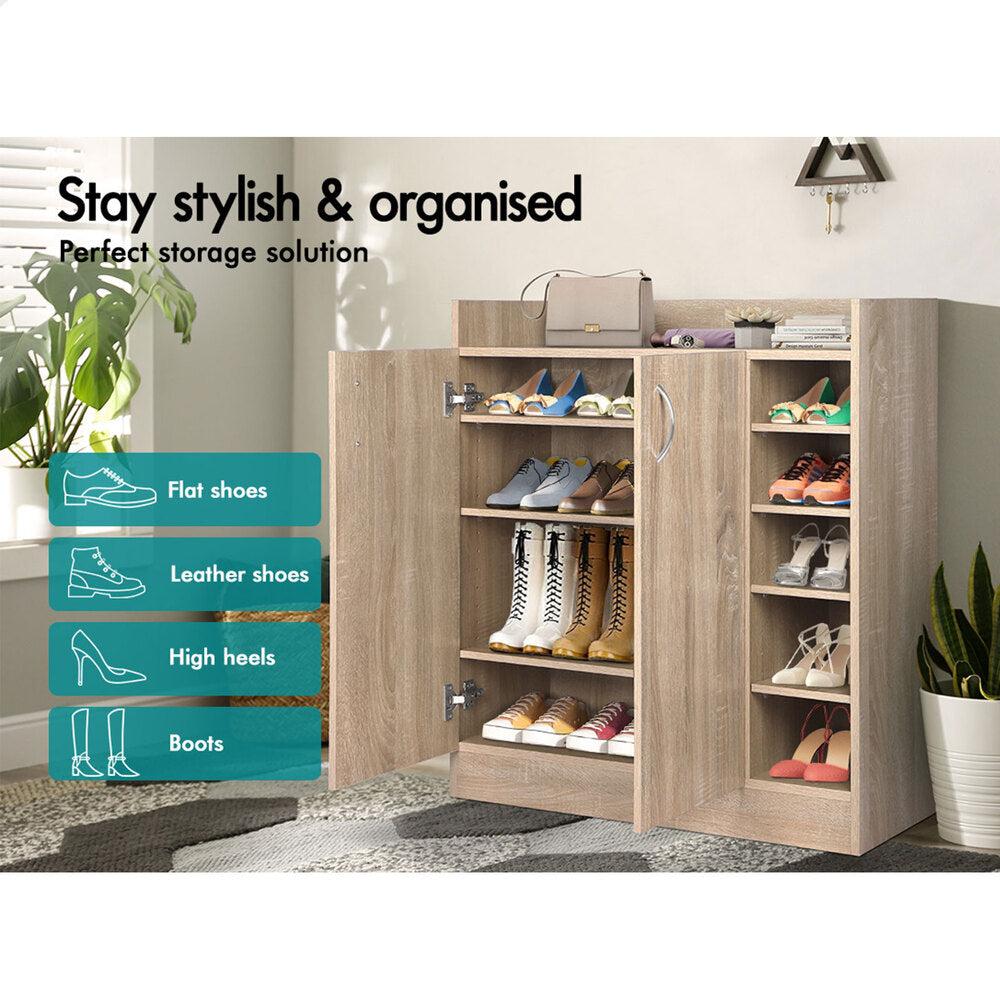 ALFORDSON Shoe Cabinet Storage Rack 21 Pairs Wood