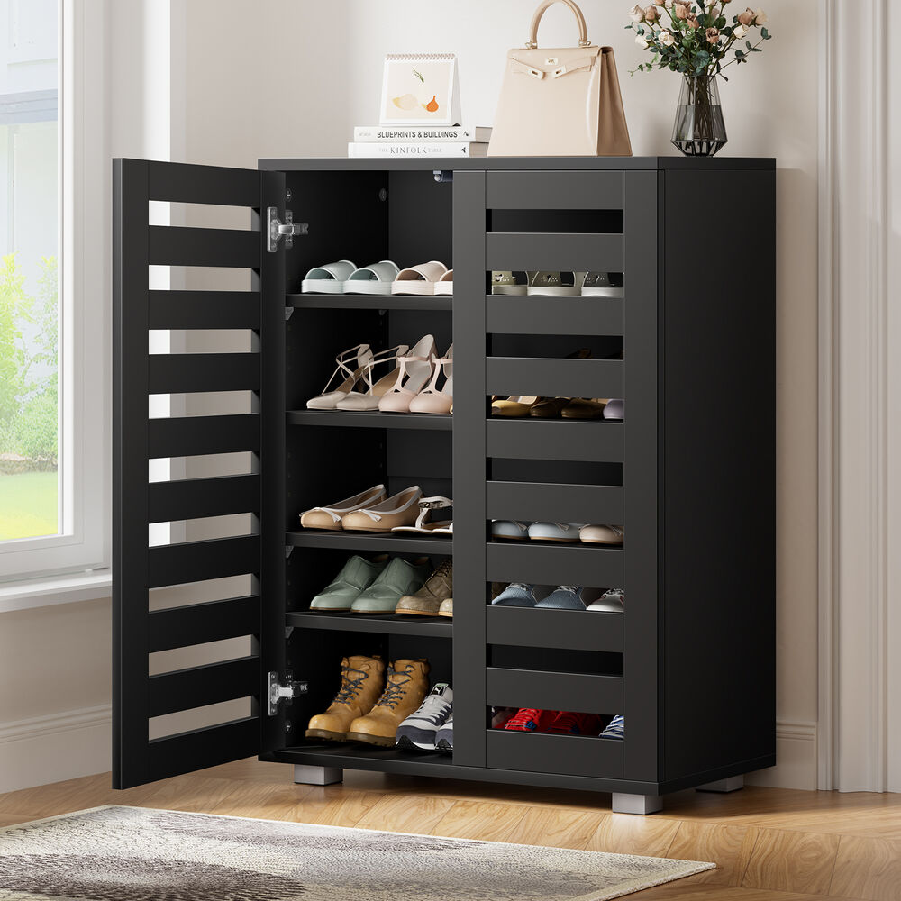 ALFORDSON Shoe Cabinet Organiser Storage Rack Drawer Shelf 21 pairs Black