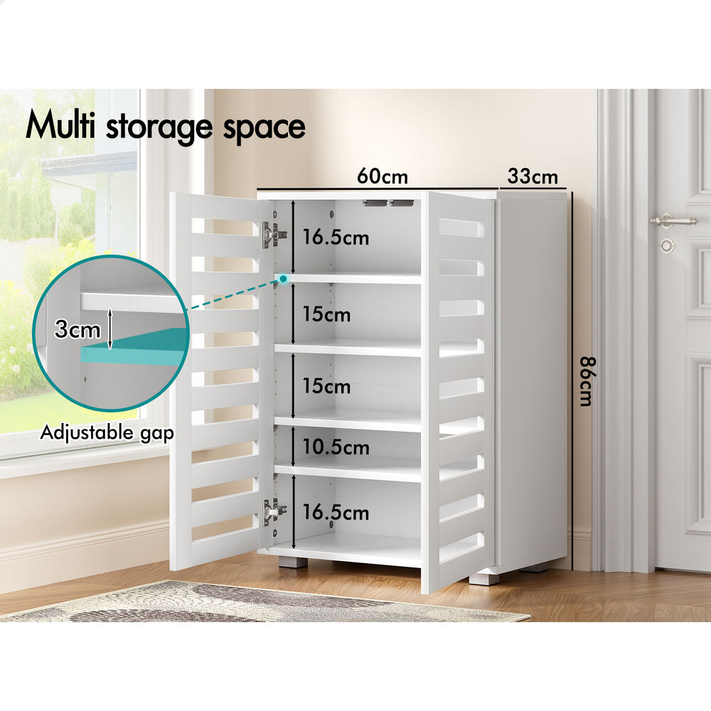 ALFORDSON Shoe Cabinet Organiser Storage Rack Drawer Shelf 21 pairs White