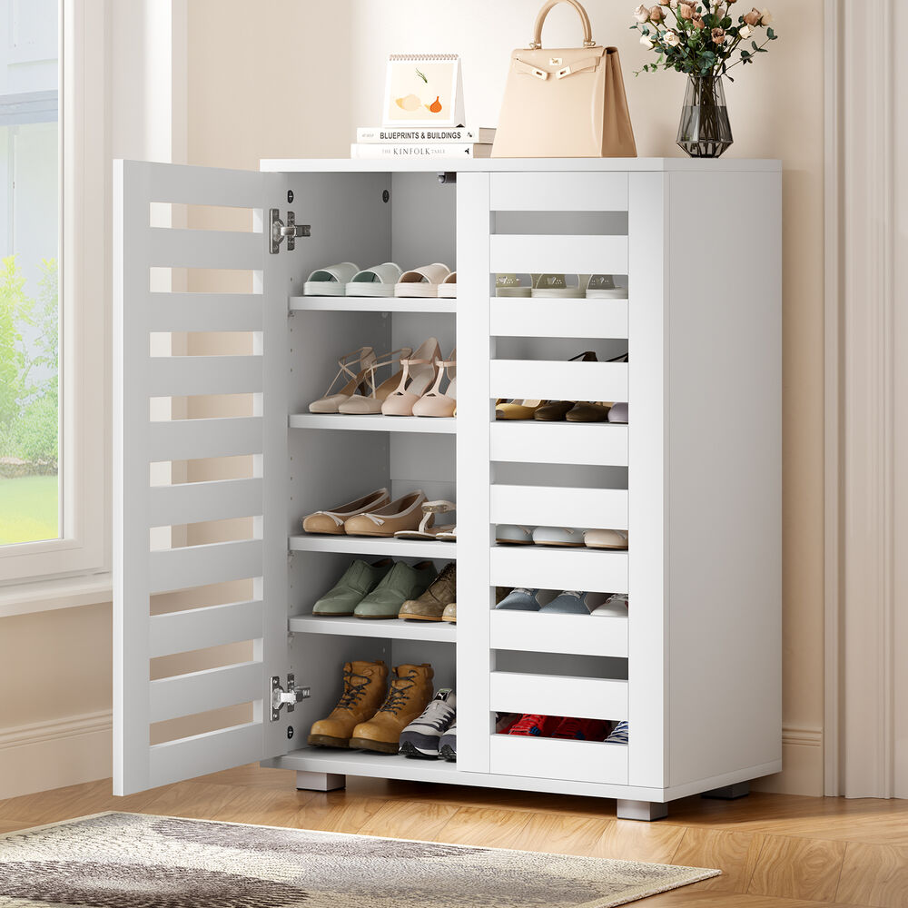 ALFORDSON Shoe Cabinet Organiser Storage Rack Drawer Shelf 21 pairs White