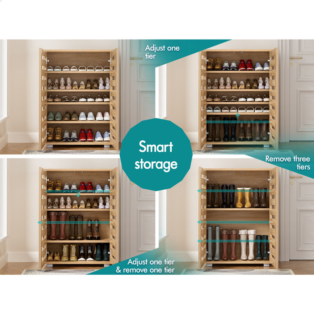 ALFORDSON Shoe Cabinet Organiser Storage Rack Drawer Shelf 21 Pairs Wood