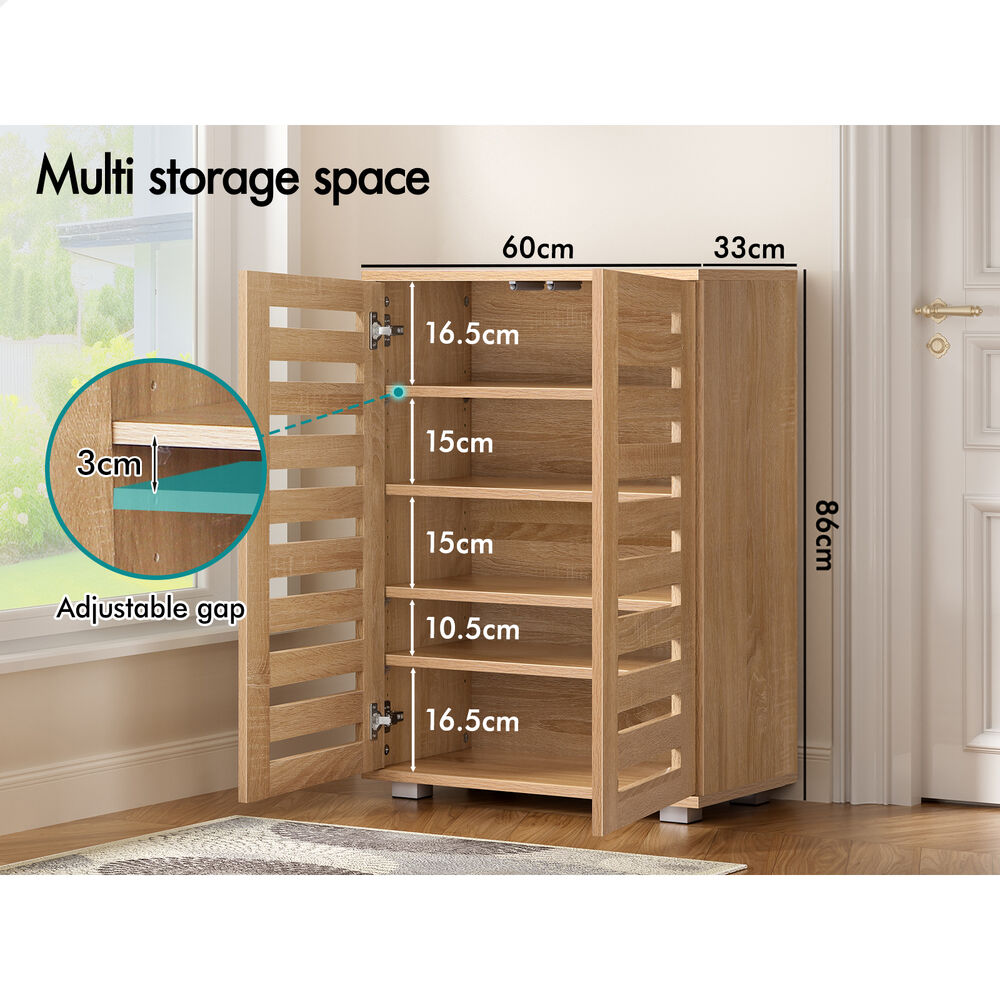 ALFORDSON Shoe Cabinet Organiser Storage Rack Drawer Shelf 21 Pairs Wood