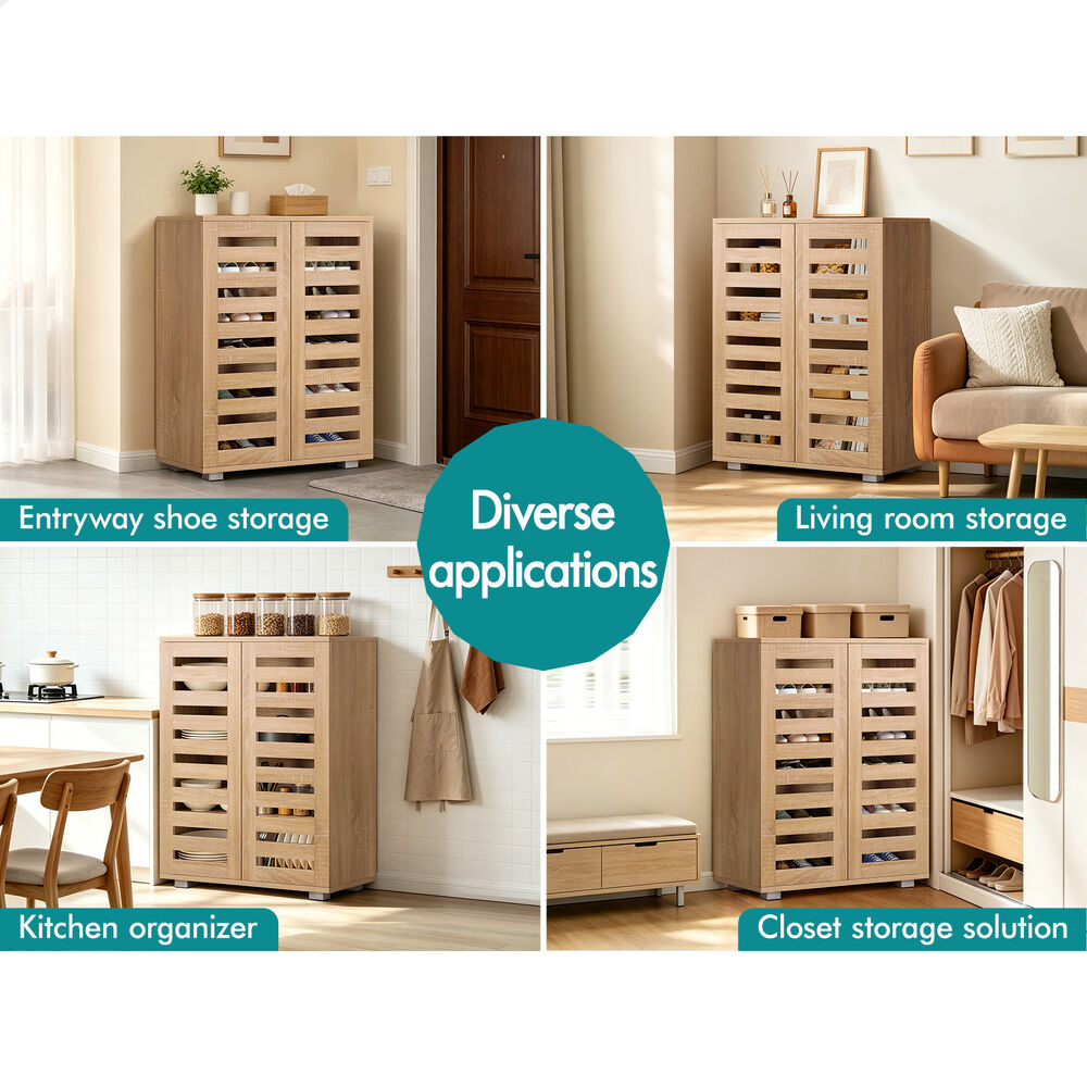 ALFORDSON Shoe Cabinet Organiser Storage Rack Drawer Shelf 21 Pairs Wood