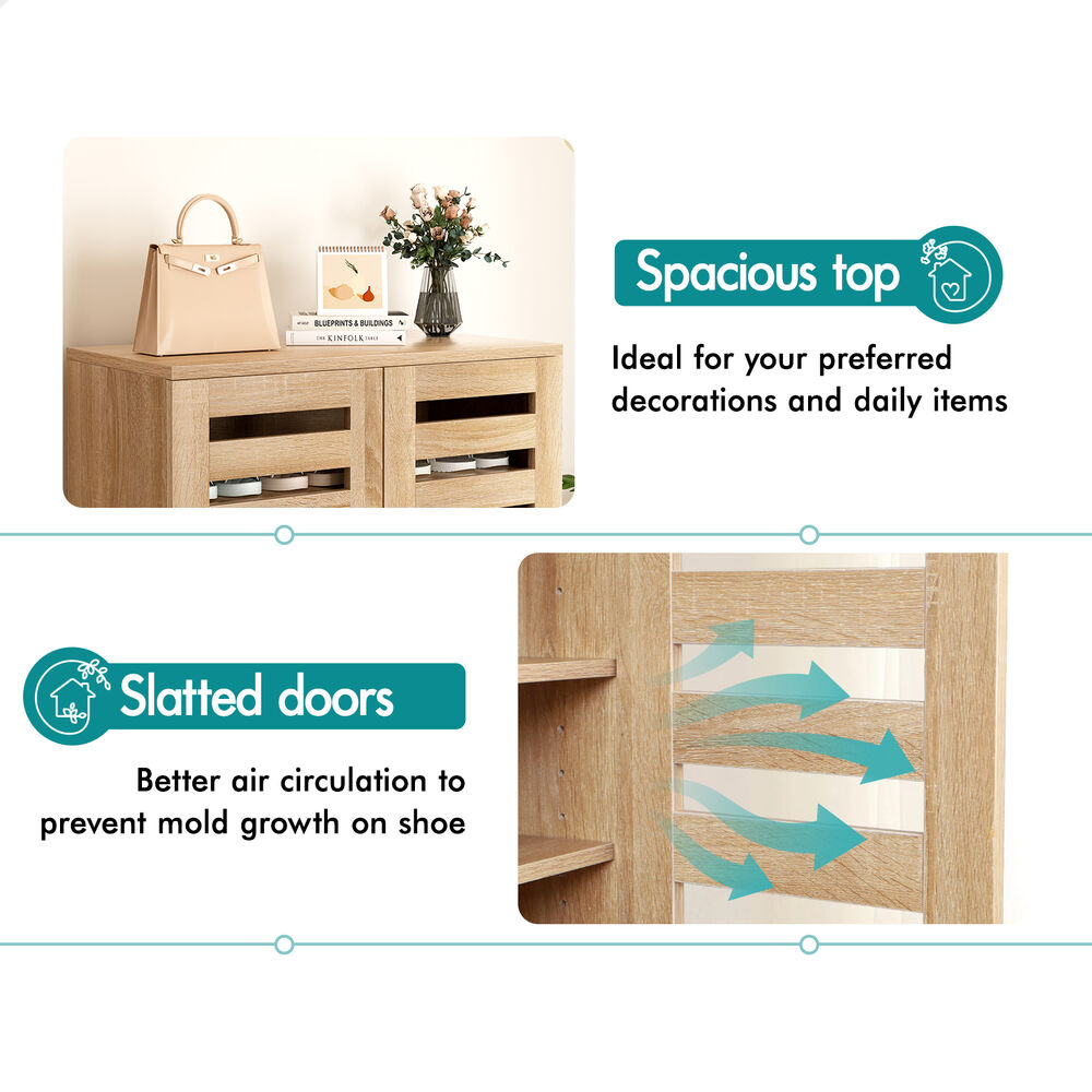 ALFORDSON Shoe Cabinet Organiser Storage Rack Drawer Shelf 21 Pairs Wood