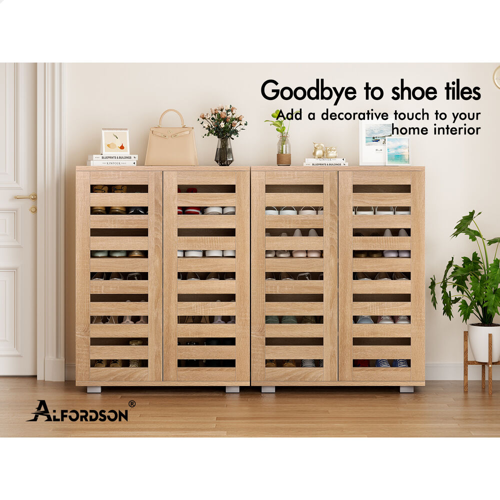 ALFORDSON Shoe Cabinet Organiser Storage Rack Drawer Shelf 21 Pairs Wood