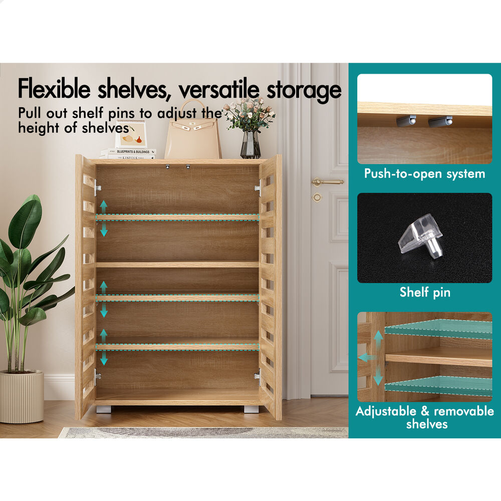 ALFORDSON Shoe Cabinet Organiser Storage Rack Drawer Shelf 21 Pairs Wood