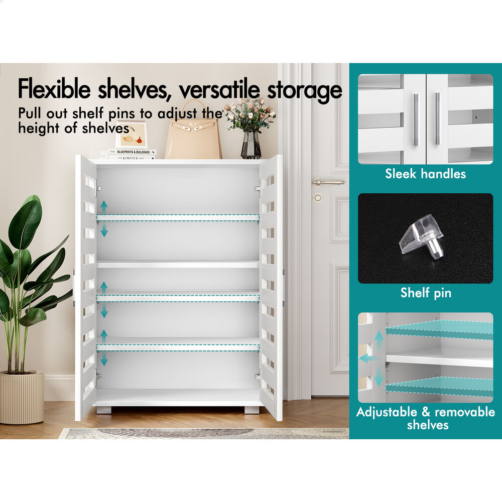 ALFORDSON Shoe Cabinet Organiser Storage Rack Drawer Shelf 21 pairs White