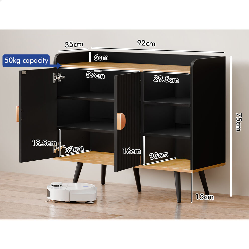 ALFORDSON Shoe Cabinet Organiser Storage Rack Drawer Shelf 18 Pairs Black