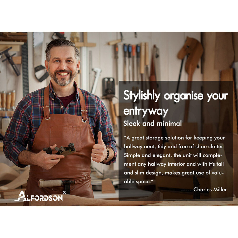 ALFORDSON Shoe Cabinet Organiser Storage Rack Drawer Shelf 18 Pairs Black