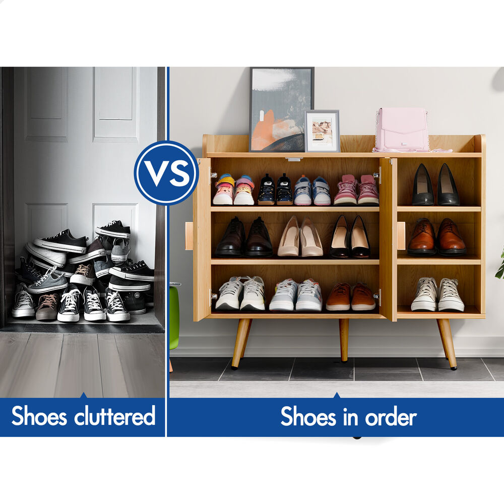 ALFORDSON Shoe Cabinet Organiser Storage Rack Drawer Shelf 18 Pairs Wood