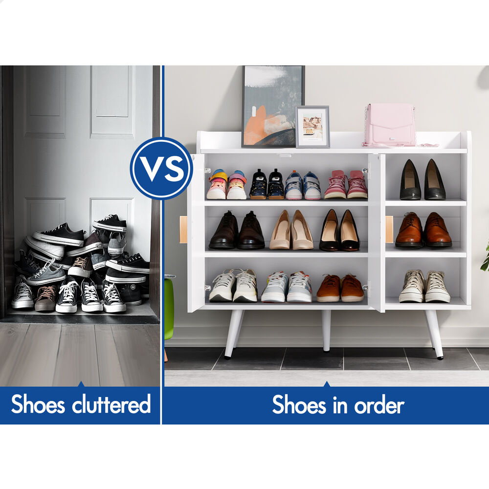 ALFORDSON Shoe Cabinet Organiser Storage Rack Drawer Shelf 18 Pairs White