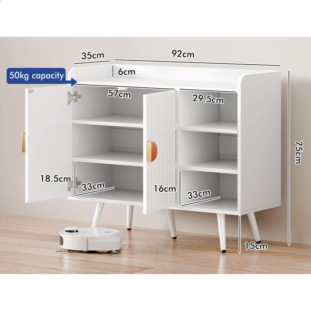 ALFORDSON Shoe Cabinet Organiser Storage Rack Drawer Shelf 18 Pairs White