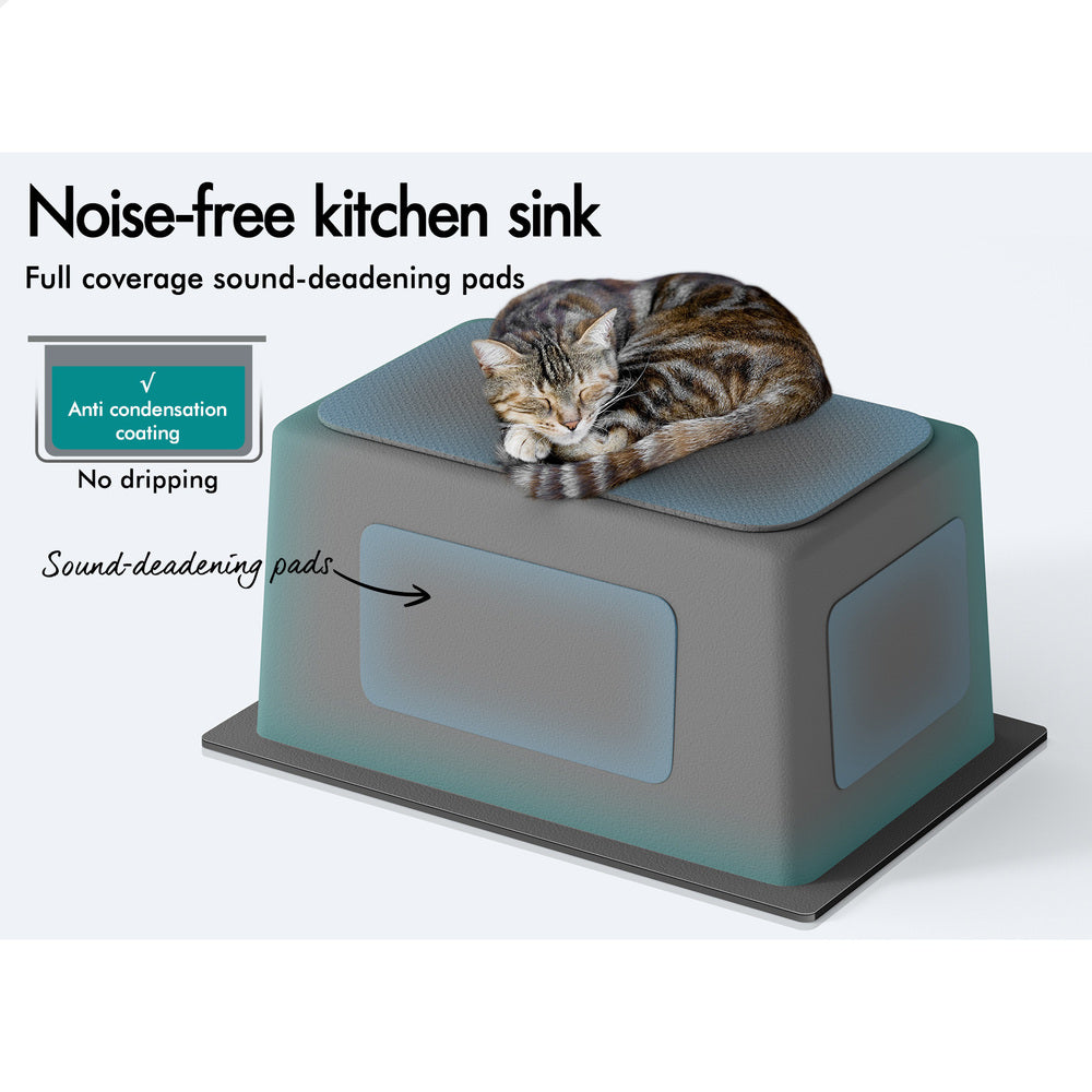 ALFORDSON Kitchen Sink 45x30cm Stainless Steel Basin Single Bowl Black