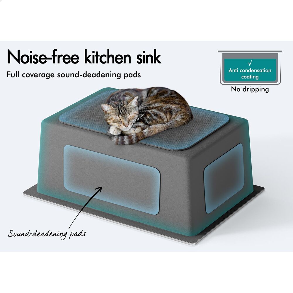 ALFORDSON Kitchen Sink Stainless Steel Drop in Flush Under Mount Bowl 600X450MM