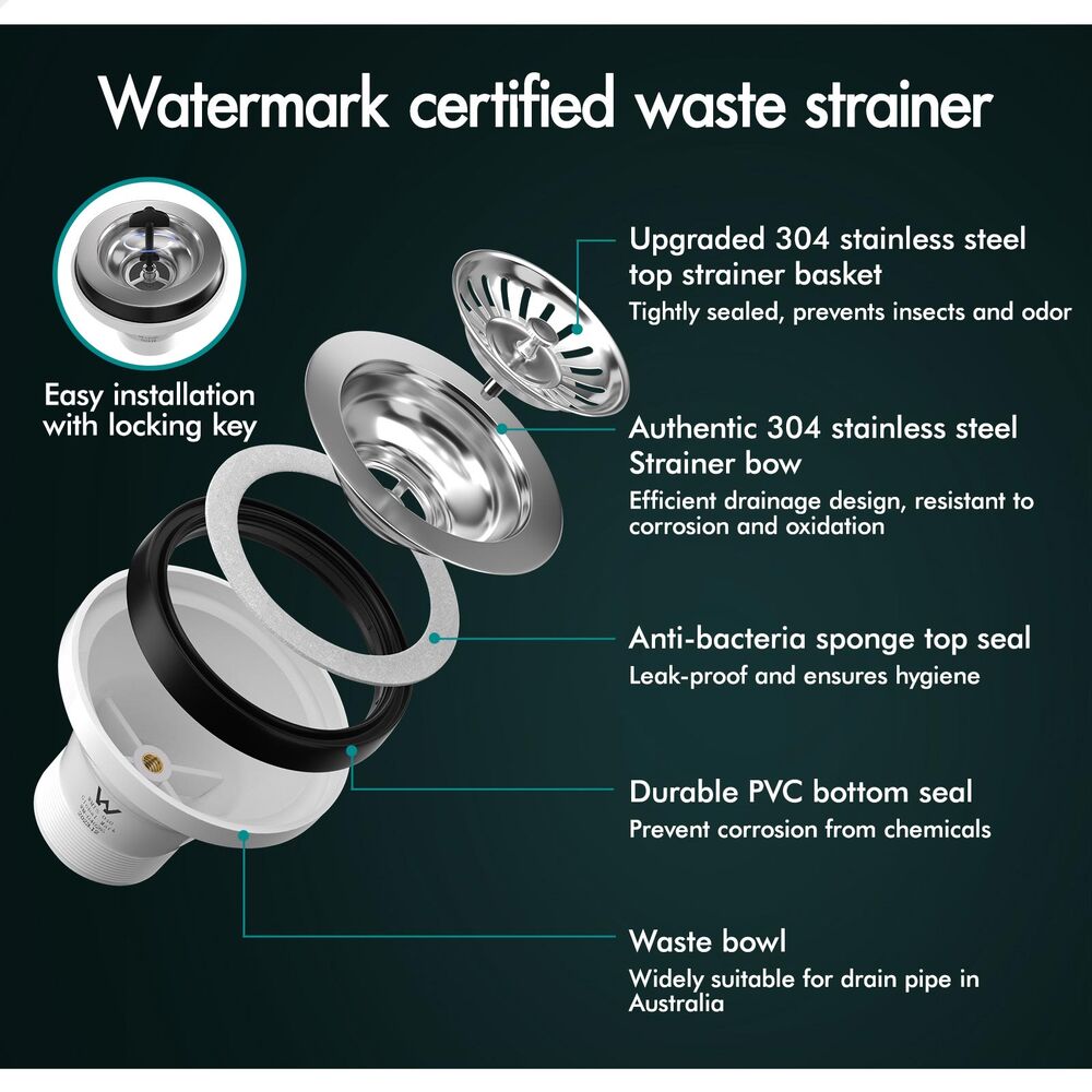 ALFORDSON Kitchen Sink Stainless Steel Drop in Flush Under Mount Bowl 600X450MM