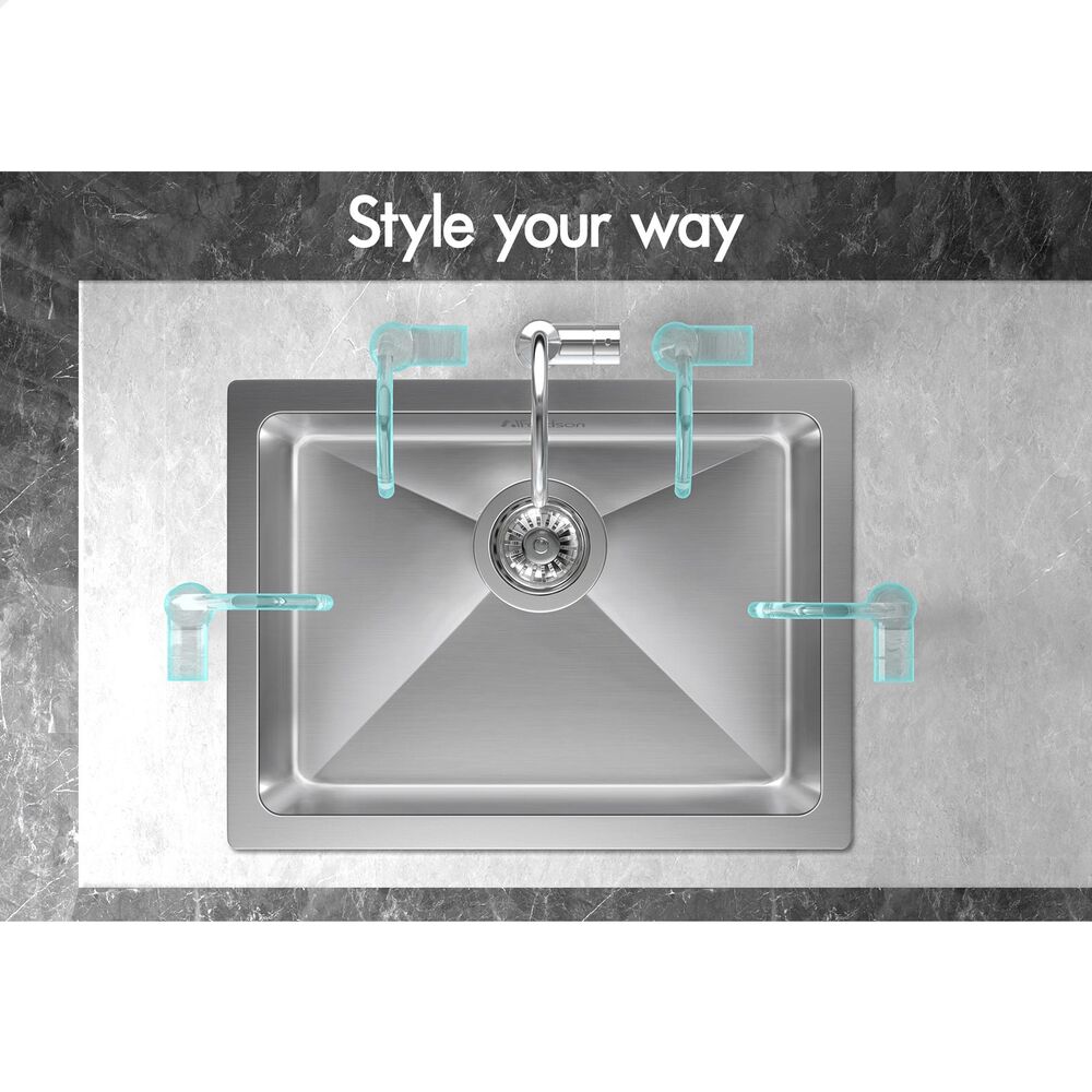 ALFORDSON Kitchen Sink Stainless Steel Drop in Flush Under Mount Bowl 600X450MM