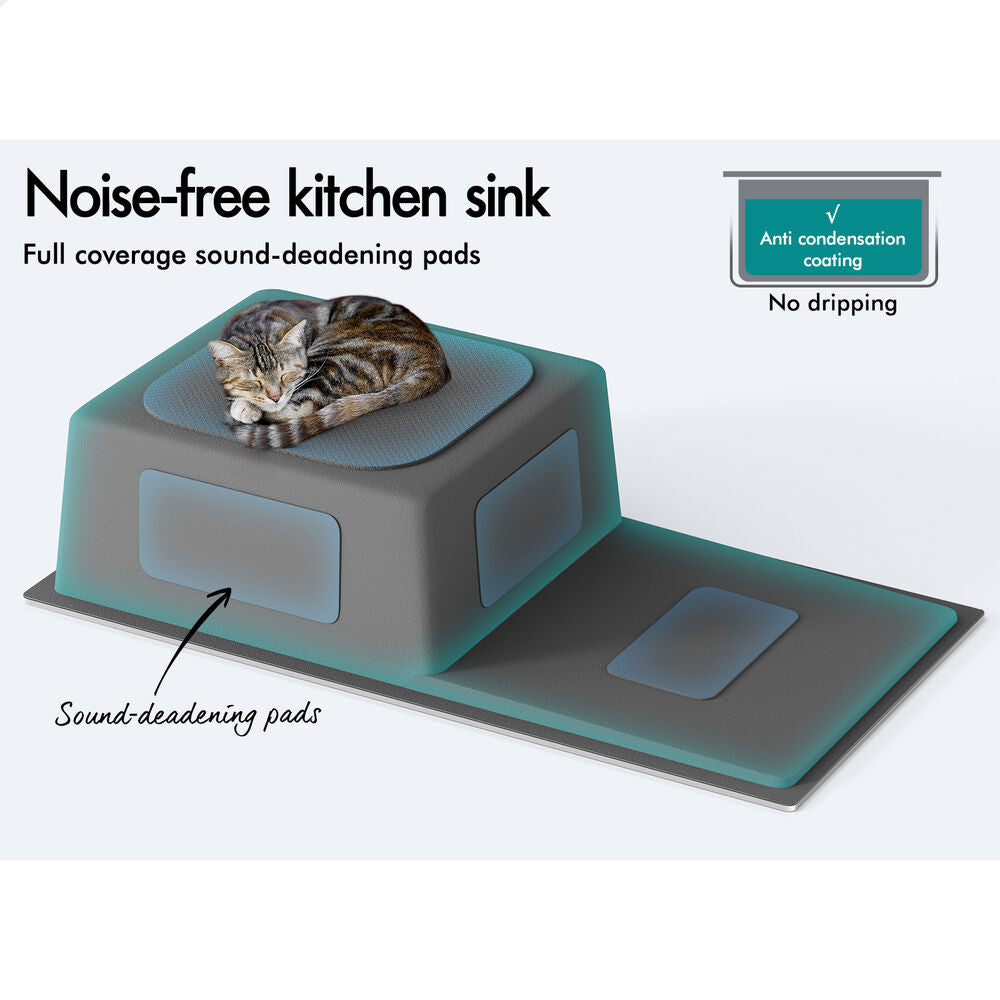 87X45CM ALFORDSON Kitchen Sink Stainless Steel