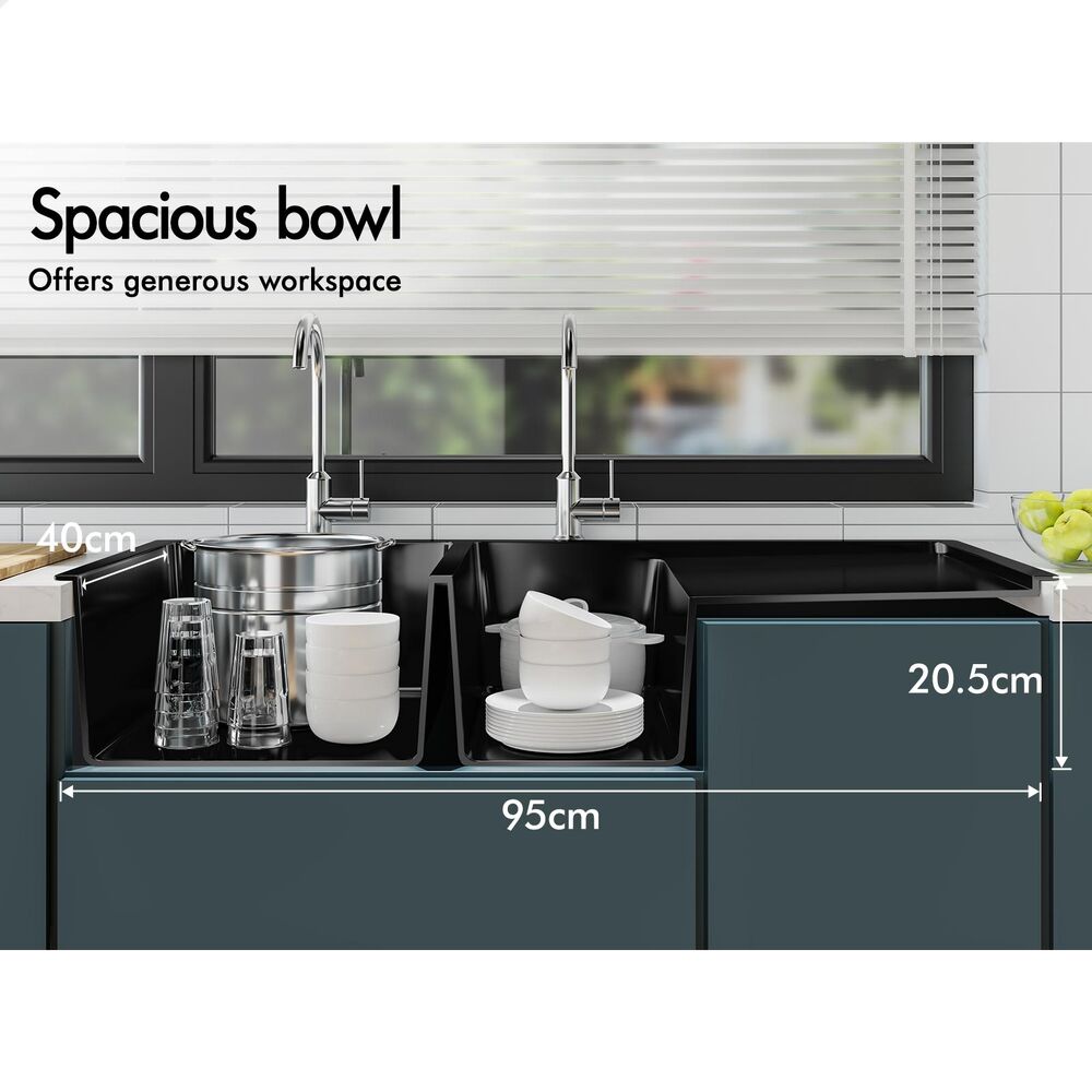 100X45CM ALFORDSON Kitchen Sink Stainless Steel Black