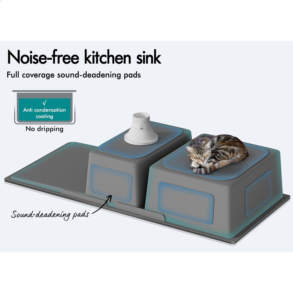 100X45CM ALFORDSON Kitchen Sink Stainless Steel Black