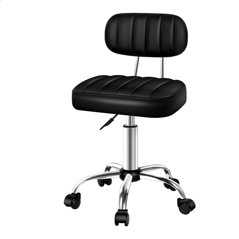 ALFORDSON Salon Stool Backrest Swivel Barber Hair Dress Chair Lina Black