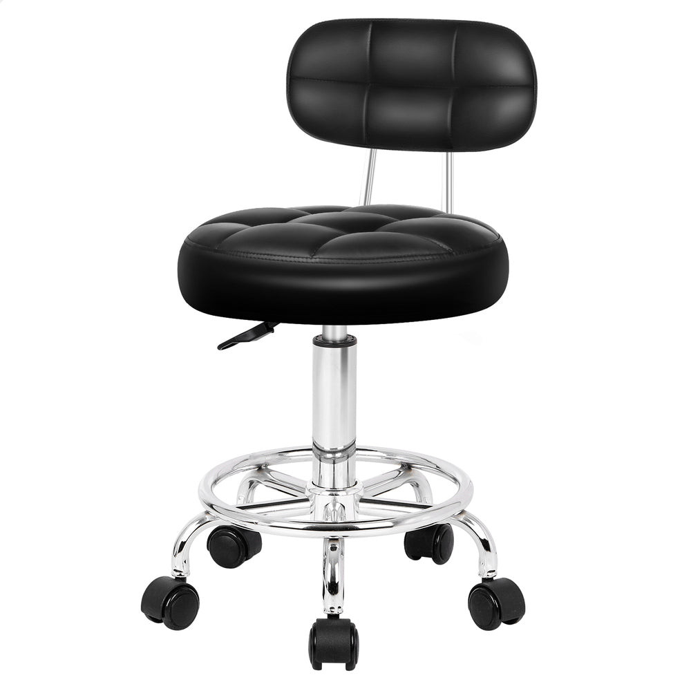 ALFORDSON Salon Stool Backrest Swivel Barber Hair Dress Chair Riley Black