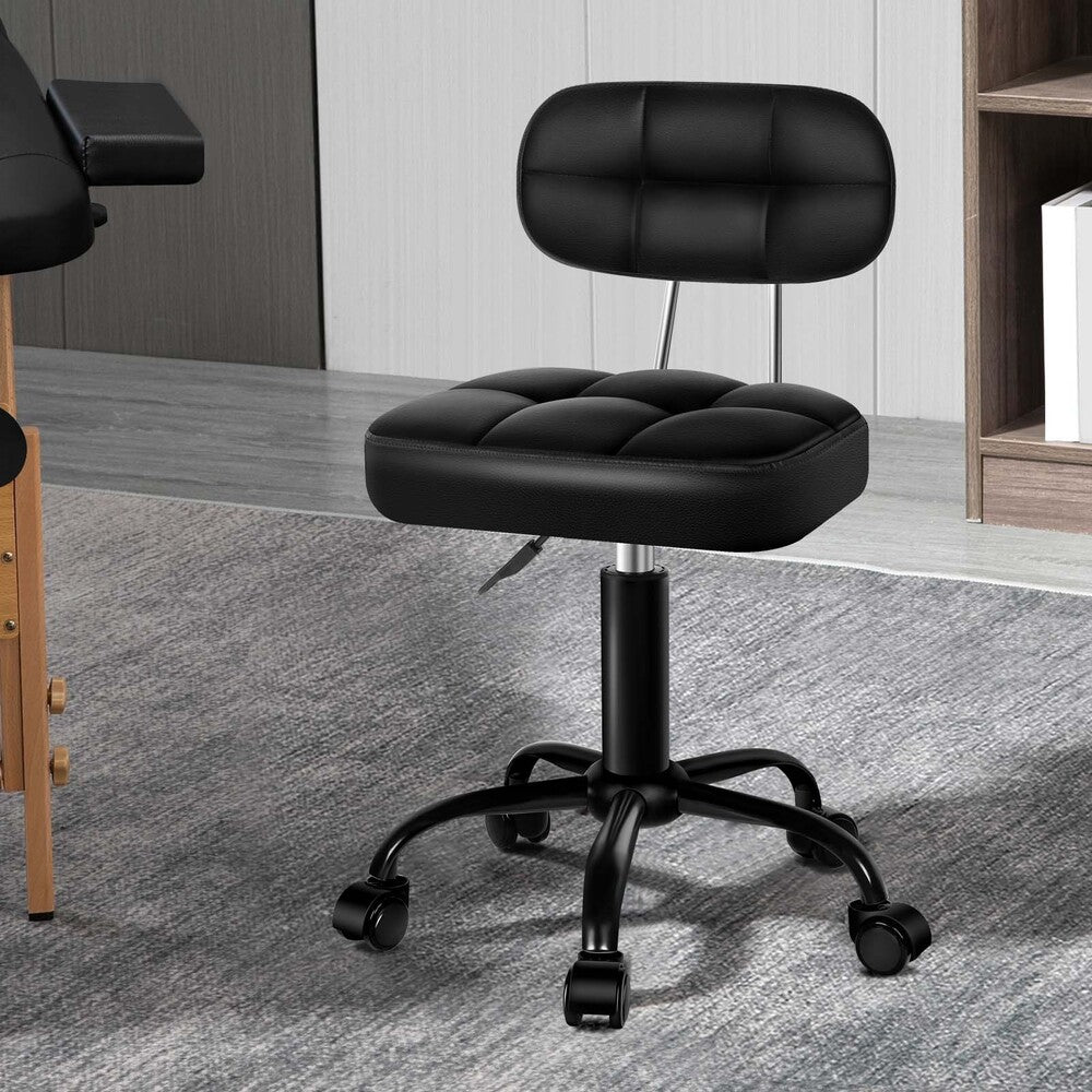 ALFORDSON Salon Stool Backrest Swivel Barber Hair Dress Chair Tufan All Black