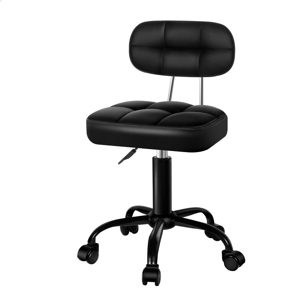 ALFORDSON Salon Stool Backrest Swivel Barber Hair Dress Chair Tufan All Black