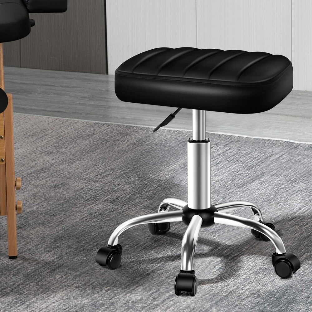 ALFORDSON Salon Stool Square Swivel Barber Hair Dress Chair Gas Lift Lina Black