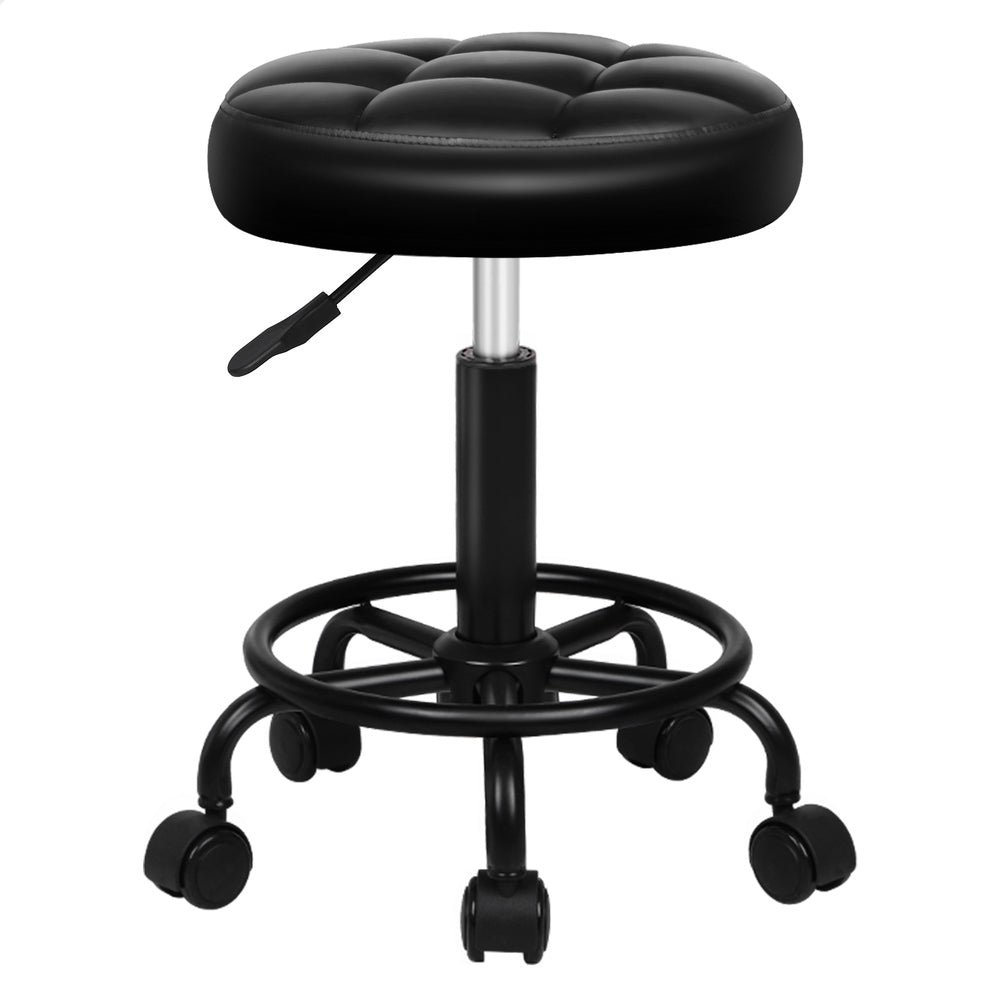 ALFORDSON Salon Stool Round Swivel Barber Hair Dress Chair Gas Lift All Black