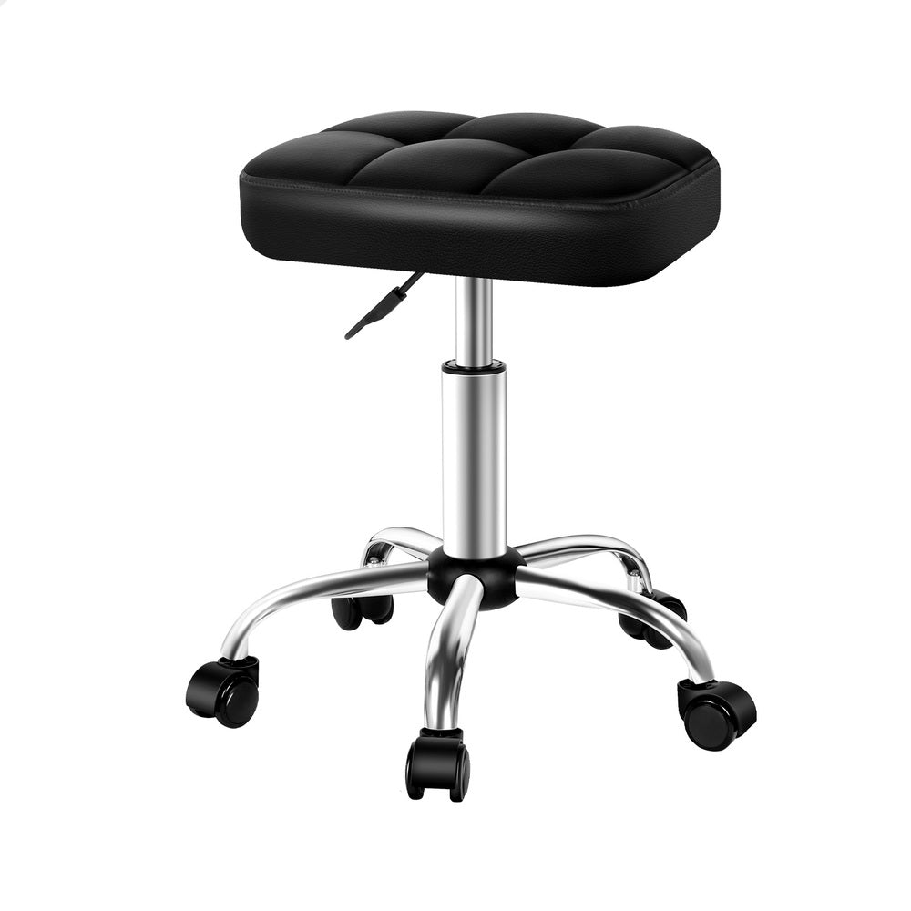 ALFORDSON Salon Stool Square Swivel Barber Hair Dress Chair Gas Lift Tufan Black