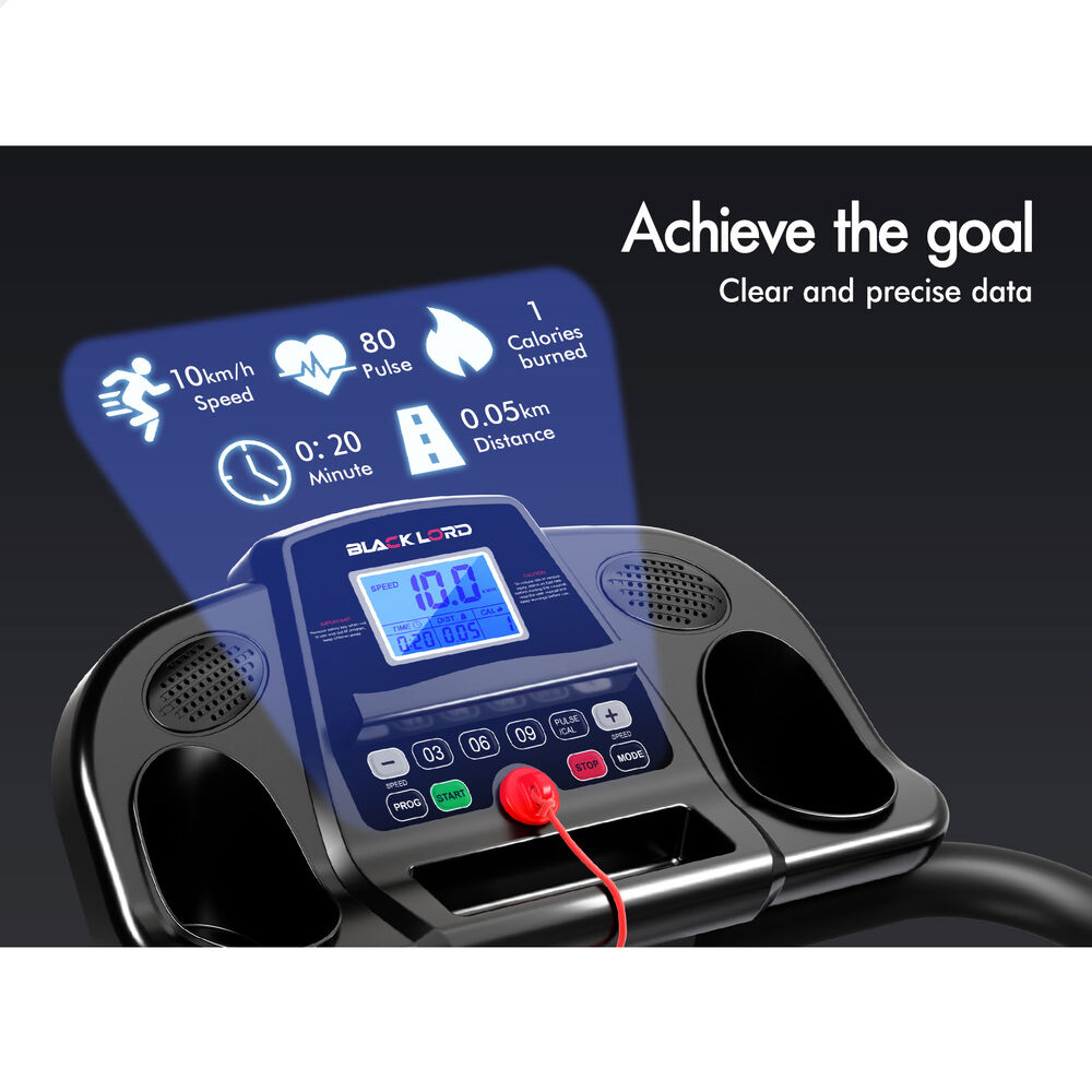 BLACK LORD Treadmill Electric Exercise Running Machine Foldable Walking Pad