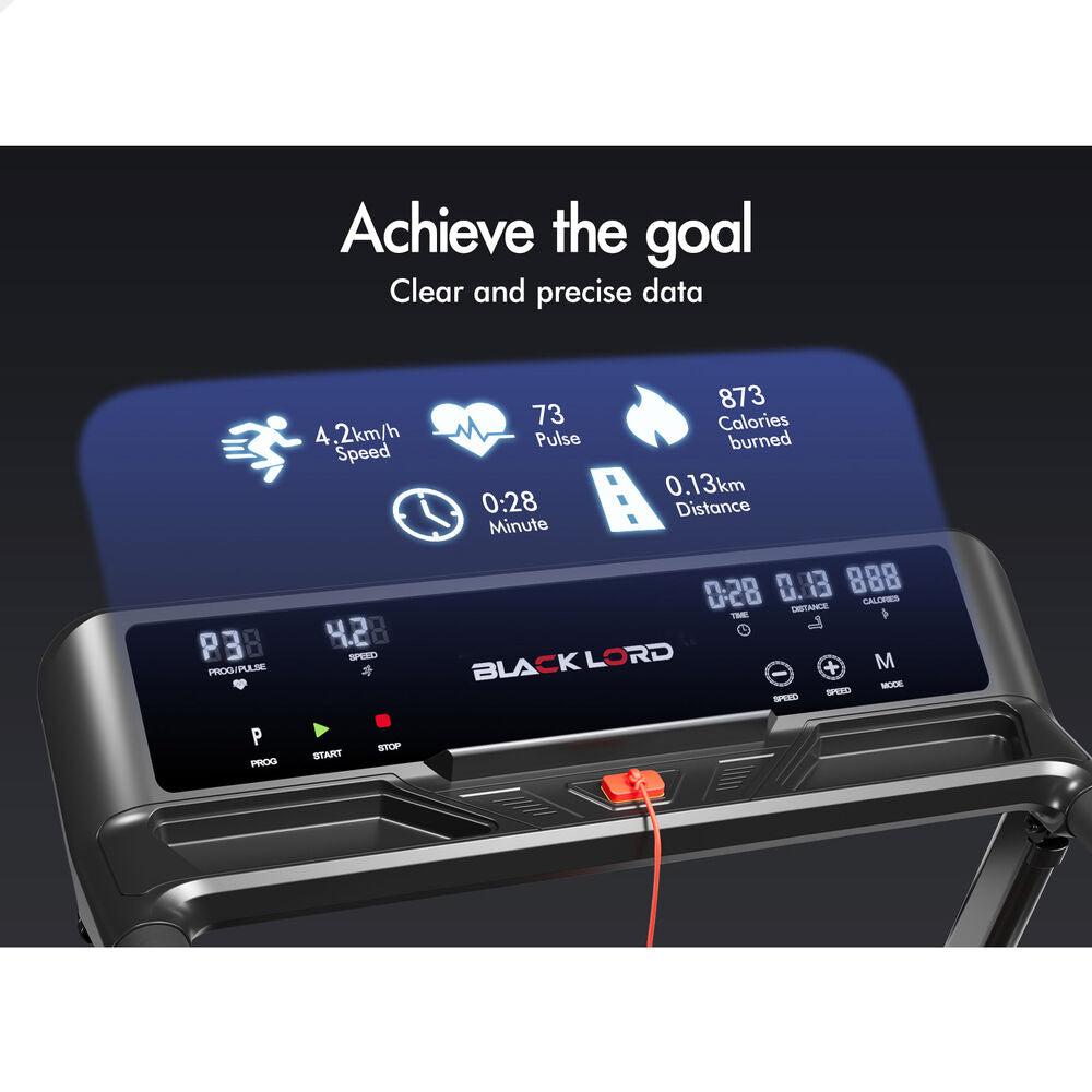 BLACK LORD Treadmill Electric Exercise Foldable Running Machine Home Gym Fitness