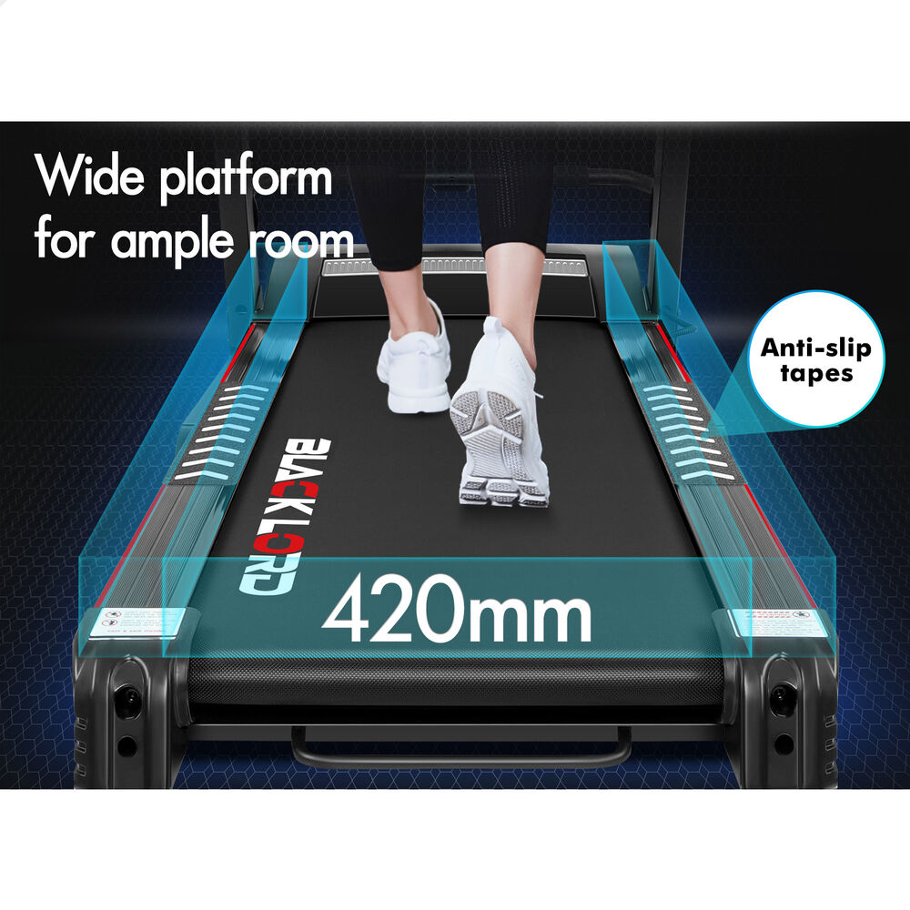 BLACK LORD Treadmill Electric Home Gym Exercise Run Machine Incline Fitness