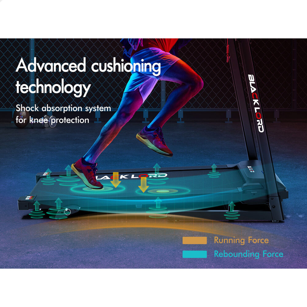 BLACK LORD Treadmill Electric Home Gym Fitness Exercise Equipment Incline 450mm