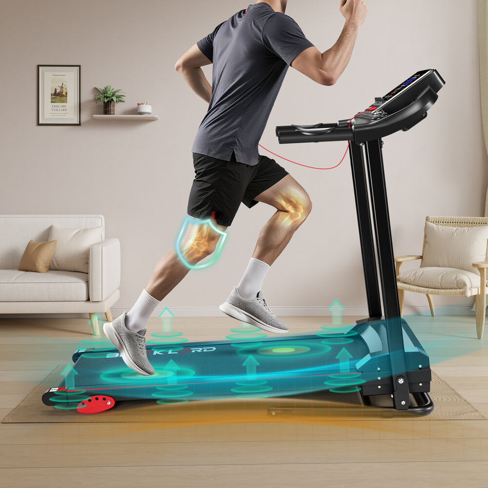 BLACK LORD Treadmill Electric Exercise Running Machine Incline Foldable 400mm