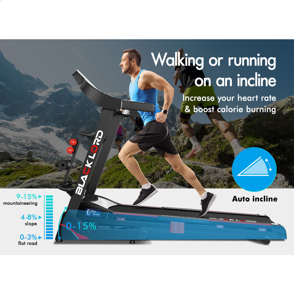 BLACK LORD Treadmill Electric Auto Incline Home Gym Exercise Run Machine