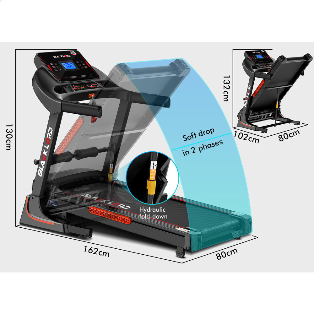 BLACK LORD Treadmill Electric Auto Incline Home Gym Exercise Run Machine EXP32