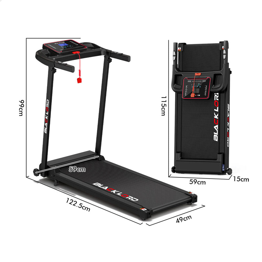 BLACK LORD Treadmill Electric Home Gym Fitness Foldable Running Machine Incline