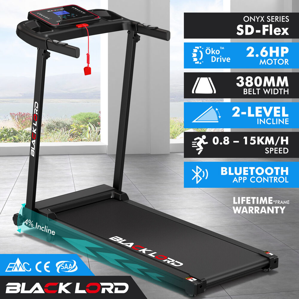 BLACK LORD Treadmill Electric Home Gym Fitness Foldable Running Machine Incline