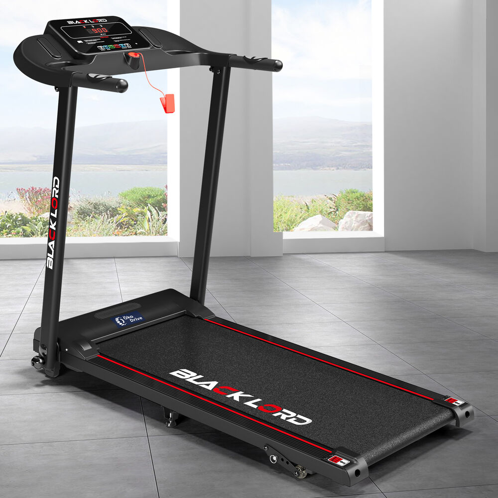 BLACK LORD Treadmill Electric Exercise Running Machine Incline Foldable 380mm