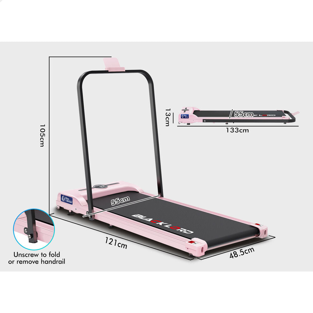 BLACK LORD Treadmill Electric Walking Pad Folding Fitness Machine Home Gym Pink