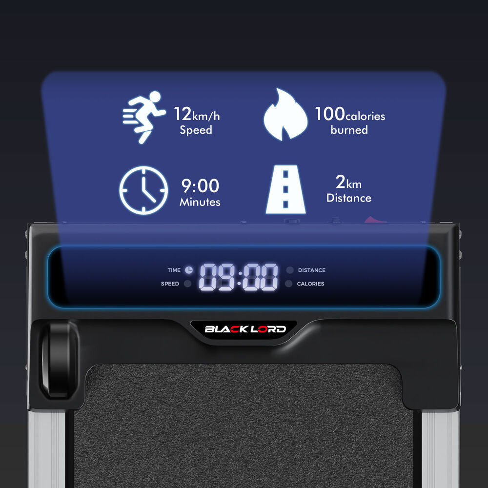 BLACK LORD Treadmill Electric Walking Pad Home Gym Incline Brushless Motor Black