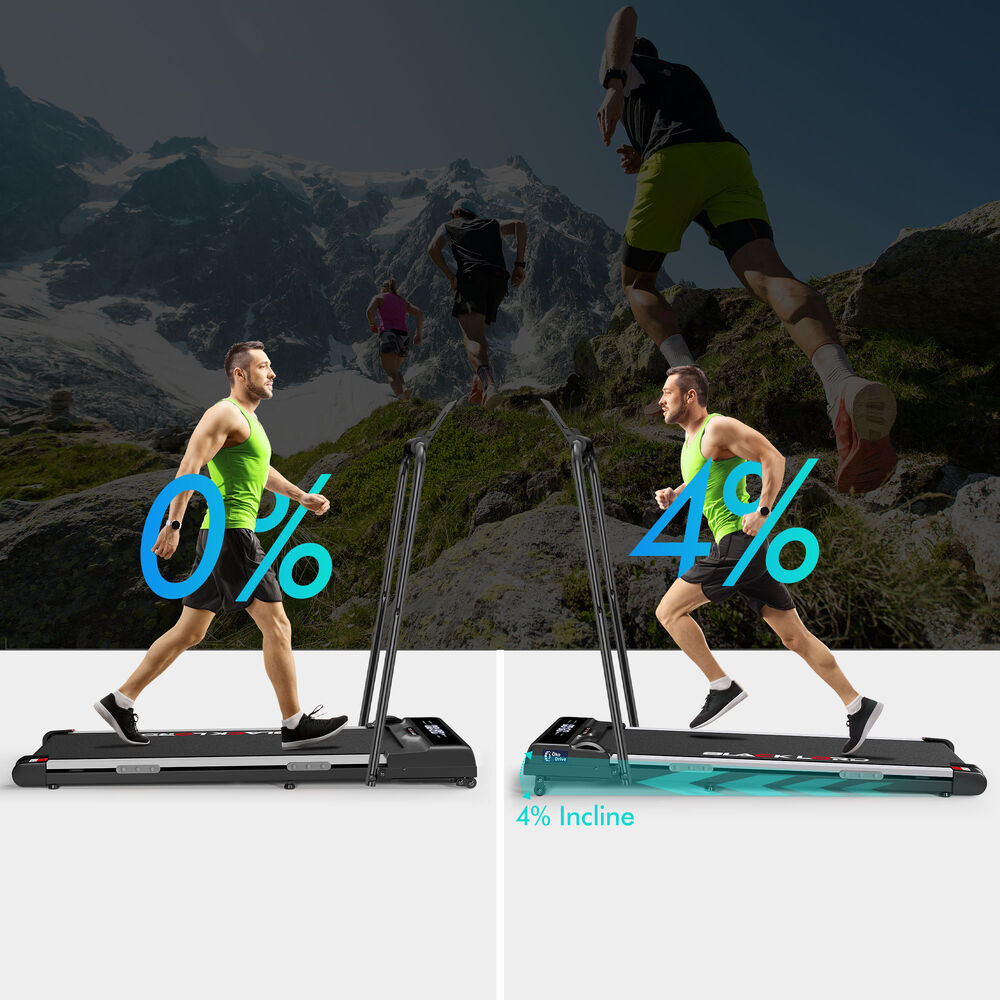 BLACK LORD Treadmill Electric Walking Pad Incline Brushless Motor Foldable Black