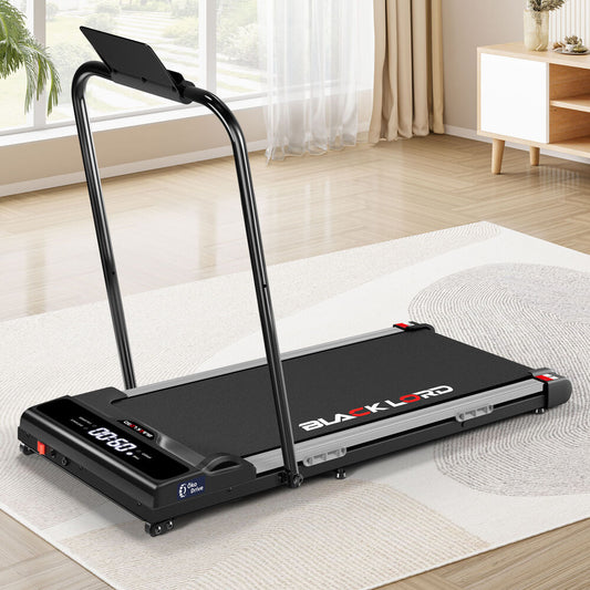 BLACK LORD Treadmill Electric Walking Pad Incline Brushless Motor Foldable Black