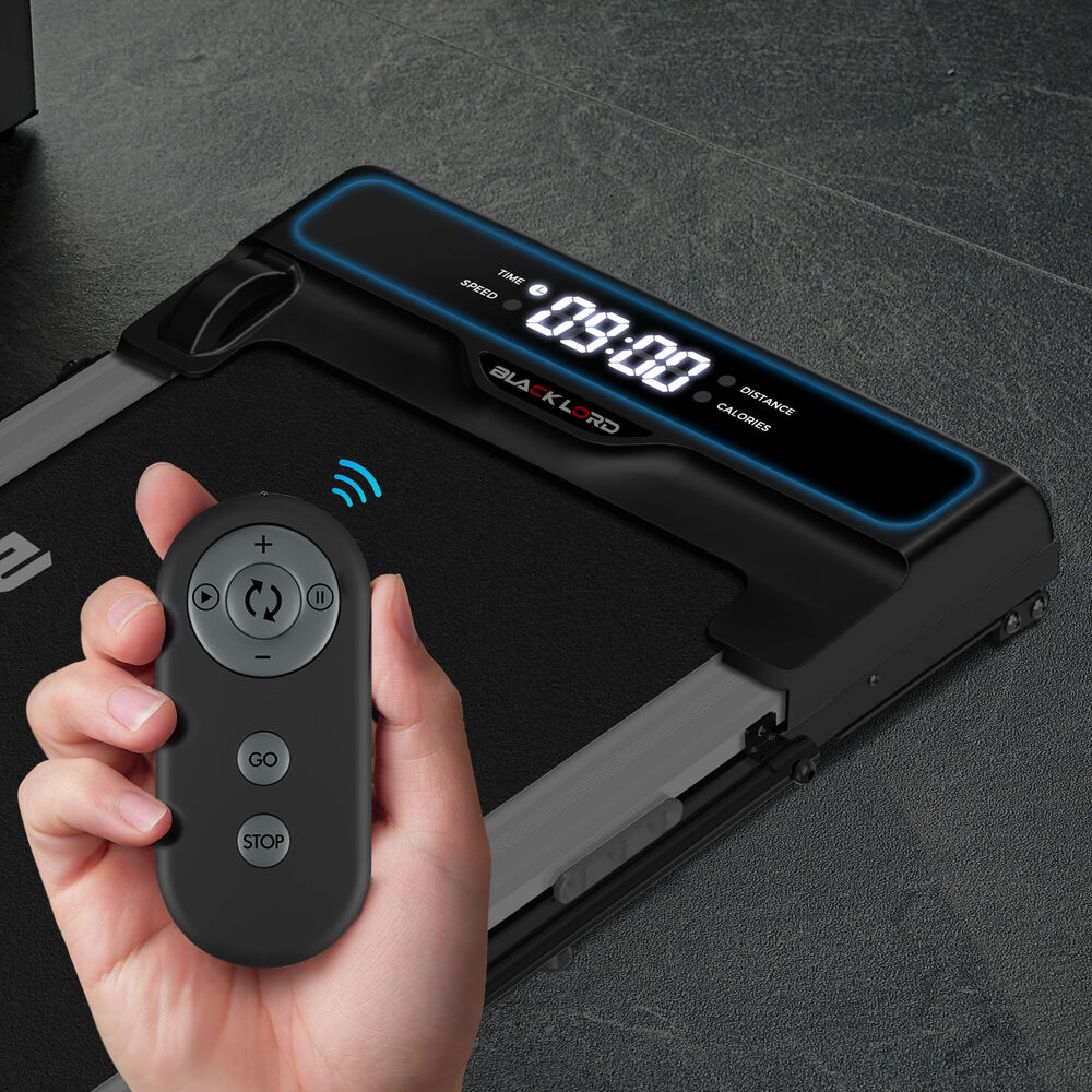 BLACK LORD Treadmill Electric Walking Pad Incline Brushless Motor Foldable Black