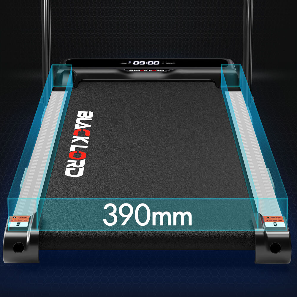 BLACK LORD Treadmill Electric Walking Pad Incline Brushless Motor Foldable Black