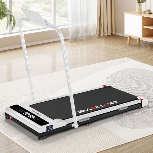 BLACK LORD Treadmill Electric Walking Pad Incline Brushless Motor Foldable White