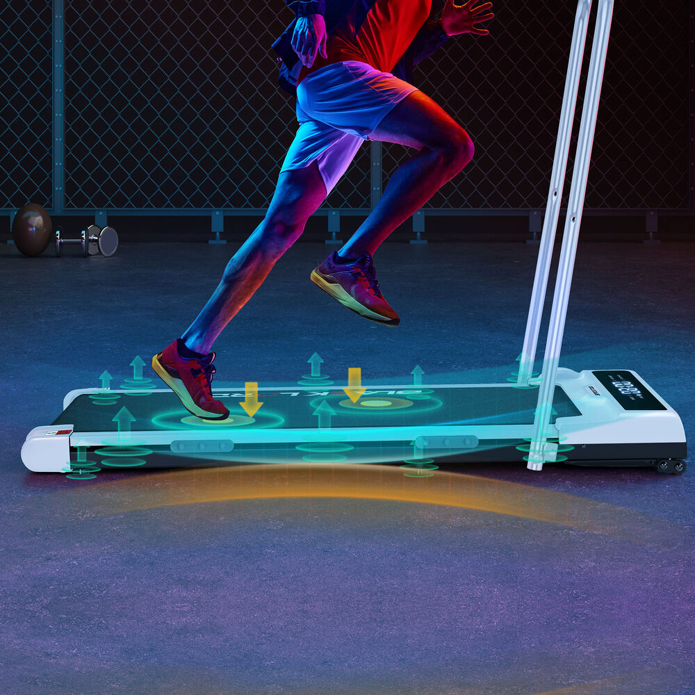 BLACK LORD Treadmill Electric Walking Pad Incline Brushless Motor Foldable White