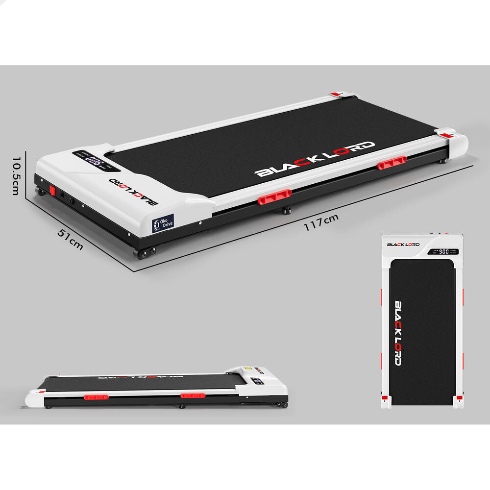 BLACK LORD Treadmill Electric Walking Pad Incline Gym Brushless Motor White